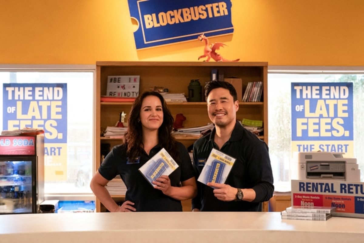 Melissa Fumero as Eliza, Randall Park as Timmy in Blockbuster at 