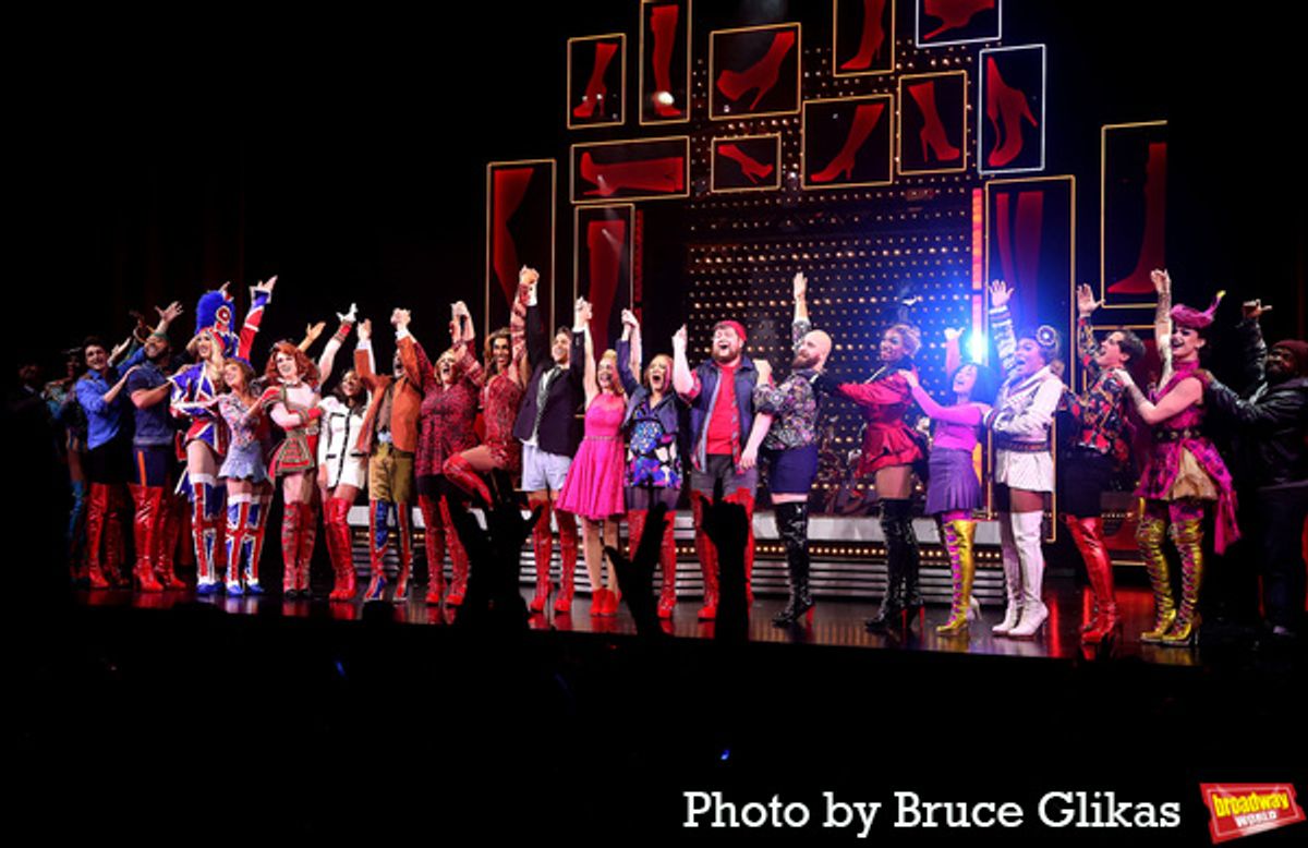 Brianna Stoute, Christian Douglas, Callum Francis, Danielle Hope and The Kinky Boots Cast at 