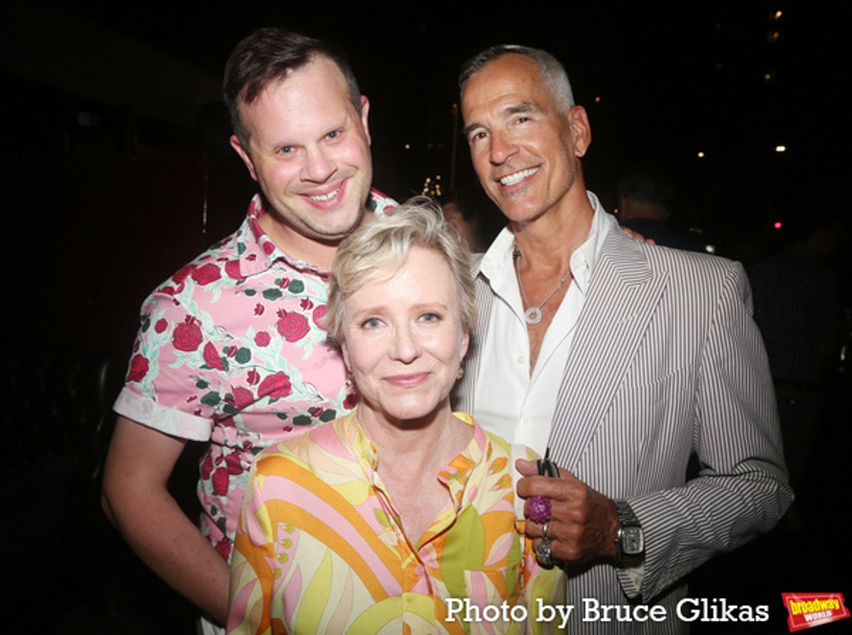 Andrew Levitt aka 'Nina West', Eve Plumb and Jerry Mitchell at 