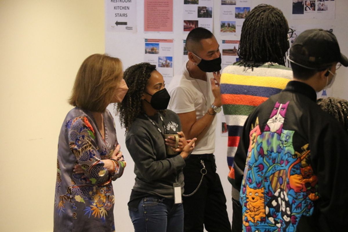 Co-Directors Susan V. Booth and Tinashe Kajese-Bolden with Scenic and Costume Designer Lex Liang at 