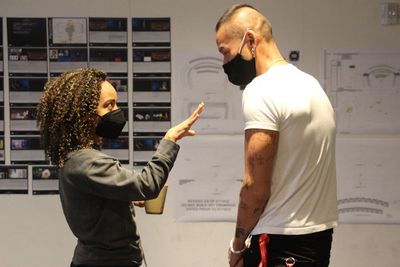 Co-Director Tinashe Kajese-Bolden and Scenic and Costume Designer Lex Liang Photo