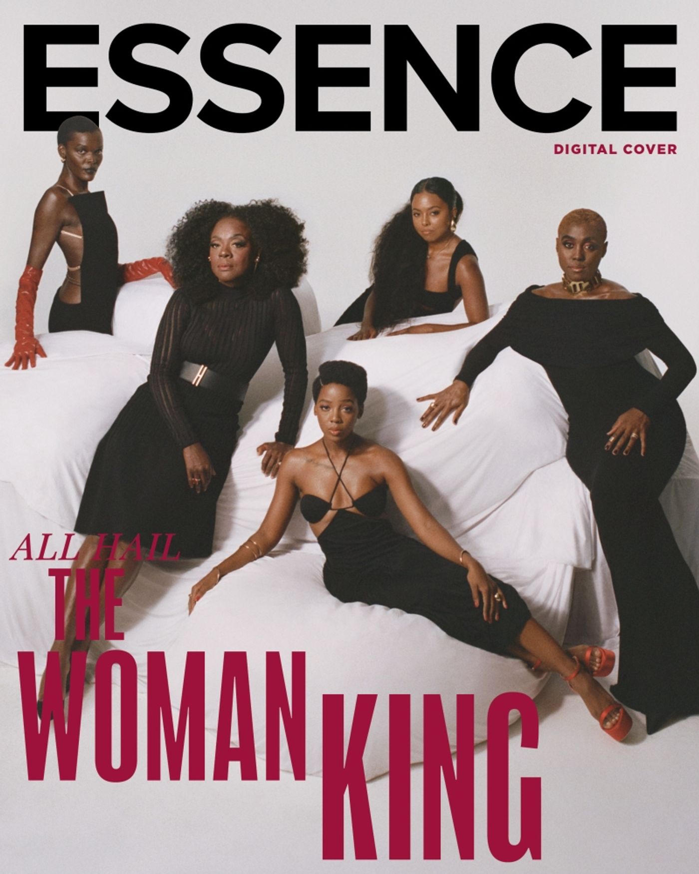 Photo: Viola Davis, Adrienne Warren & THE WOMAN KING CAST Cover Essence Magazine  Image