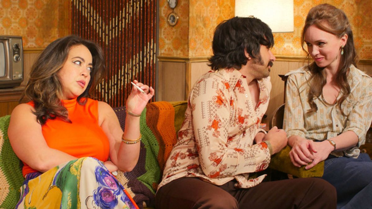 From left to right: Natalie Bulajic as Catherine, Faheem Bacchus as Bobby, and Audra Torres as Ginny at Photos: First Look At SAY GOODNIGHT, GRACIE At Theater On The Edge