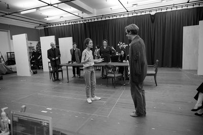 from left to right: Daniel Cantor, Jesse Aaronson, Faye Castelow (foreground), Collee Photo