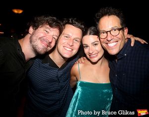 John Gallagher Jr., Jonathan Groff, Lea Michele and Director Michael Mayer Photo