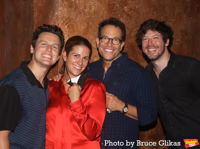 Jonathan Groff, Dr. Blythe Adamson, PhD, MPH, Michael Mayer and John Gallagher Jr. Photo