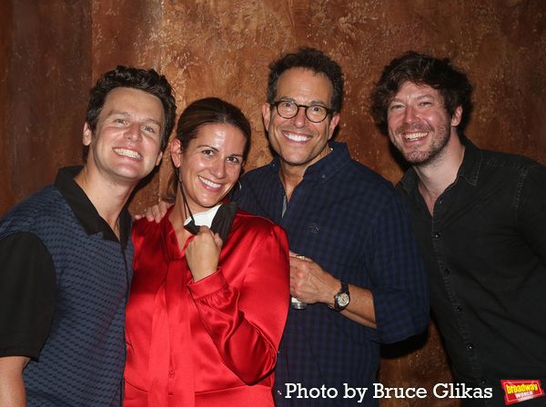 Jonathan Groff, Dr. Blythe Adamson, PhD, MPH, Michael Mayer and John Gallagher Jr. Photo
