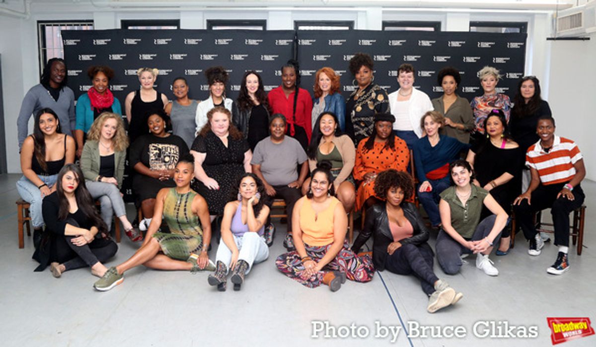 (Back Row, L-R) Co-Director/Choreographer Jeffrey L. Paige, Dawn L. Troupe, Becca Ayers, Tiffani Barbour, Mehry Eslaminia, Elizabeth A. Davis, Crystal-Lucas Perry, Carolee Carmello, Liz Mikel, Sav Souza, Jill Vallery, Grace Stockdale and Co-Director Diane Paulus

(Middle Row, L-R) Shelby Acosta, Nancy Anderson, Salome B. Smith, Shawna Hamic, Patrena Murray, Sara Porkalob, Allyson Kaye Daniel, Joanna Glushak, Lulu Picart and Imani Pearl Williams

(Bottom Row, L-R) Associate Director Brisa Areli Muñoz, Oneika Phillips, Brooke Simpson, Sushma Saha, Gisela Adisa and Ariella Serurpose  at 