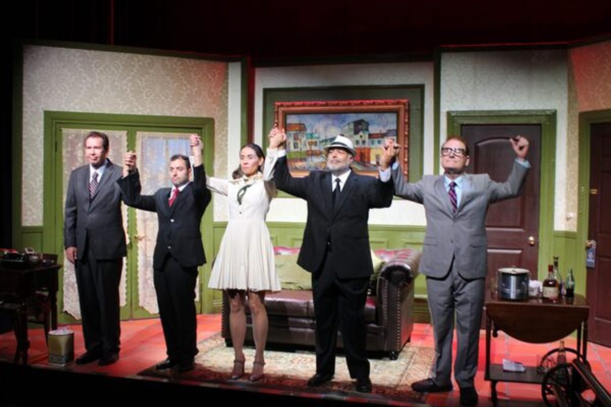 Steve Nevil, Nick McDow Musleh, Presciliana Esparolini, George Tovar, and Michael Van Duzer at Photos: First Look at the Off-Broadway Premiere of OUR MAN IN SANTIAGO