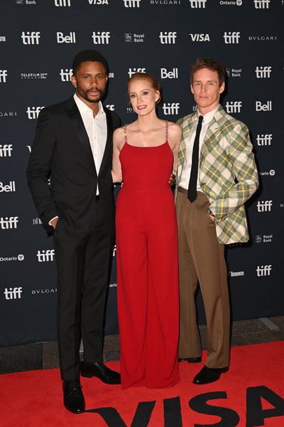 Nnamdi Asomugha, Jessica Chastain, and Eddie Redmayne Photo