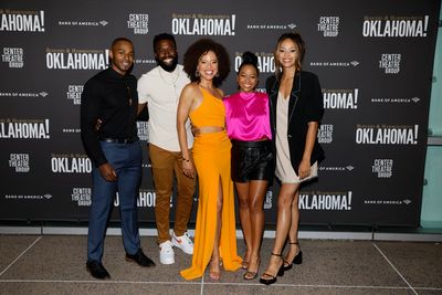 From left, actors Jay Walker, Tom Morohunfola, cast member Sasha Hutchings, Ruth Livi Photo