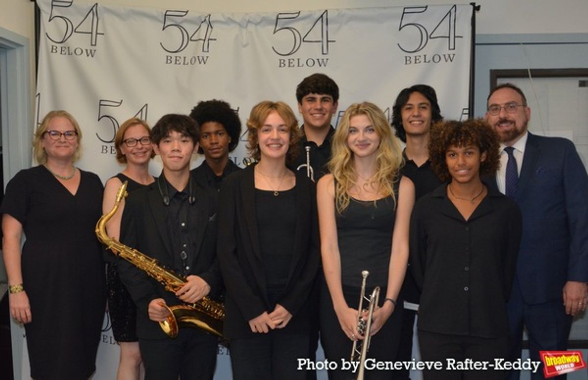 Anne Swansonn and Brian Worsdale going The PopsEd Alumni Ensemble that includes Law Watford (Alto Sax), Wynn Chang (Tenor Sax). Christopher LeDoux (Trumpet 1), Zoe Shack (Trumpet 2), Olivia Busiri Vici (Trombone), Liana Logan (Bass), Mateo Gregorio (Drums) and Eli Windau (Piano and PopsEd Teaching Artist) at 