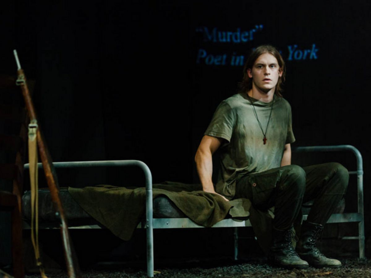 Andrew KoGolenok (Sebasti n) in THE DARK STONE by Alberto Conejero at Repertorio Espa ol.     Produced by AENY - Spanish Artists in New York.     Photo by Ignacio Garcia-Bustelo. at 