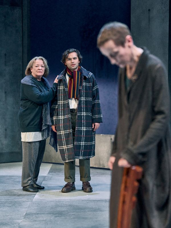 Clare Higgins (Gunhild Borkman), Sebastian De Souza (Erhart Borkman) and Lia Williams Photo