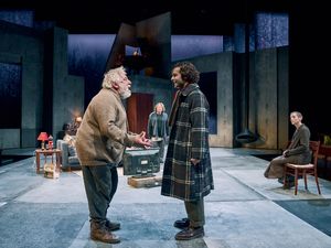 Simon Russell Beale (John Gabriel Borkman) and Sebastian De Souza (Erhart Borkman), C Photo