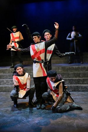 : Molly Lyons (floorL), Brendan Barger (behind), Jack Hochschild (front), Kira Keane (floor R); Back (L-R):
Josh Odsess-Rubin, Aldo Billingslea @ BroadwayWorld : Molly Lyons (floorL), Brendan Barger (behind), Jack Hochschild (front), Kira Keane Photo