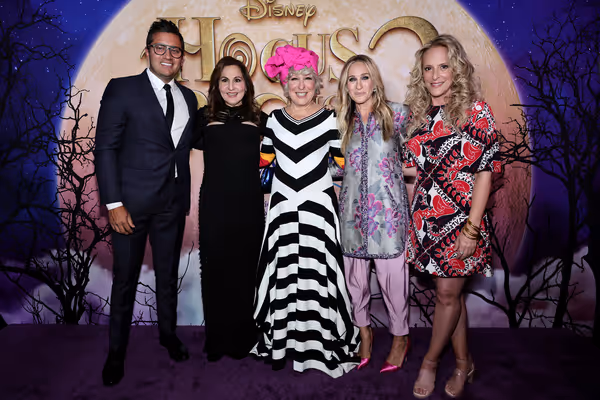The Walt Disney Studios President of Marketing Asad Ayaz, Kathy Najimy, Bette Midler, Photo