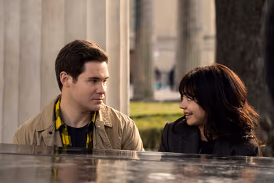 Adam Devine as Bumper Allen, Sarah Hyland as Heidi Photo