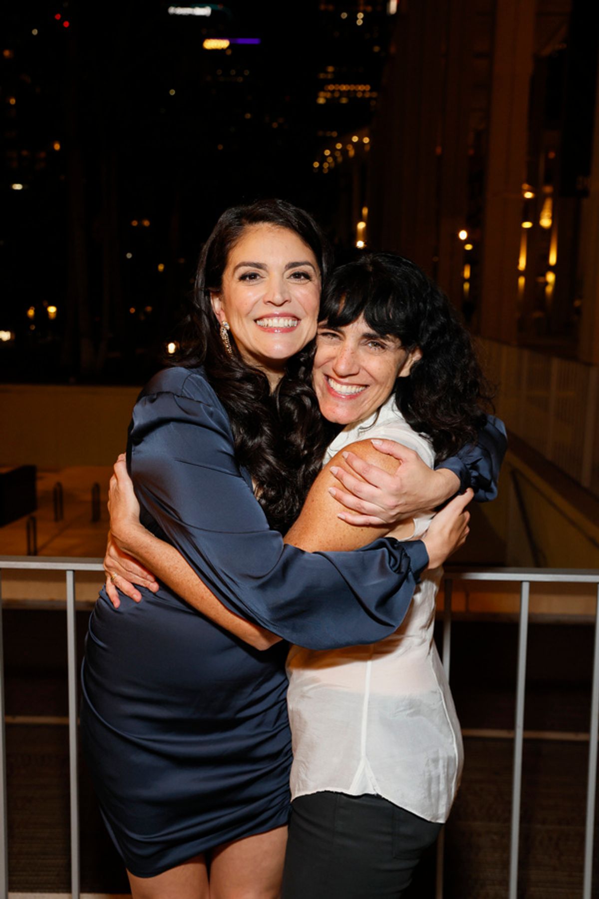 From left, cast member Cecily Strong and director Leigh Silverman at 