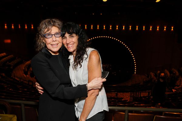 From left, actor Lily Tomlin and director Leigh Silverman  Photo