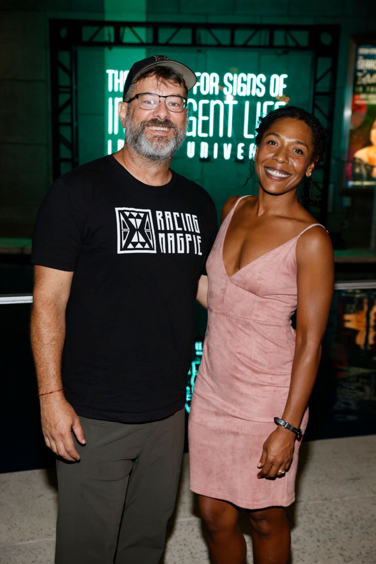 From left, Cornerstone Theater Company Artistic Director Michael John Garcés and actor Erica Chamblee  at 