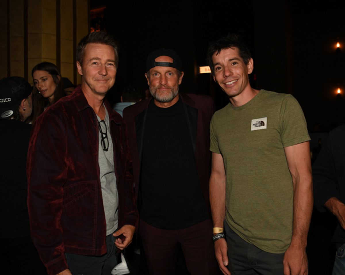 Edward Norton, Woody Harrelson, and Alex Honnold at 