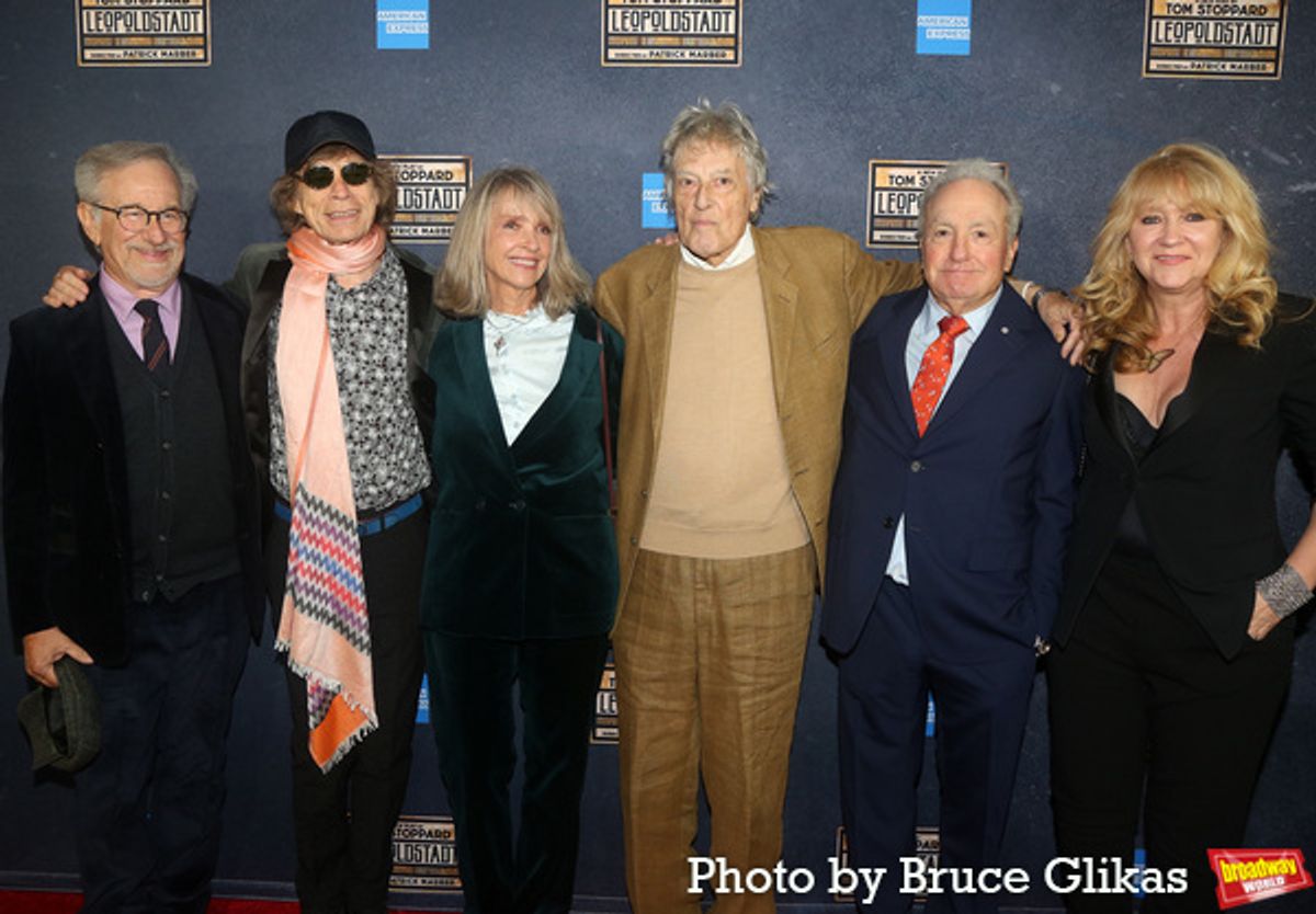 Steven Spielberg, Mick Jagger, Sabrina Guinness, Tom Stoppard, Lorne Michaels and Sonia Friedman at 