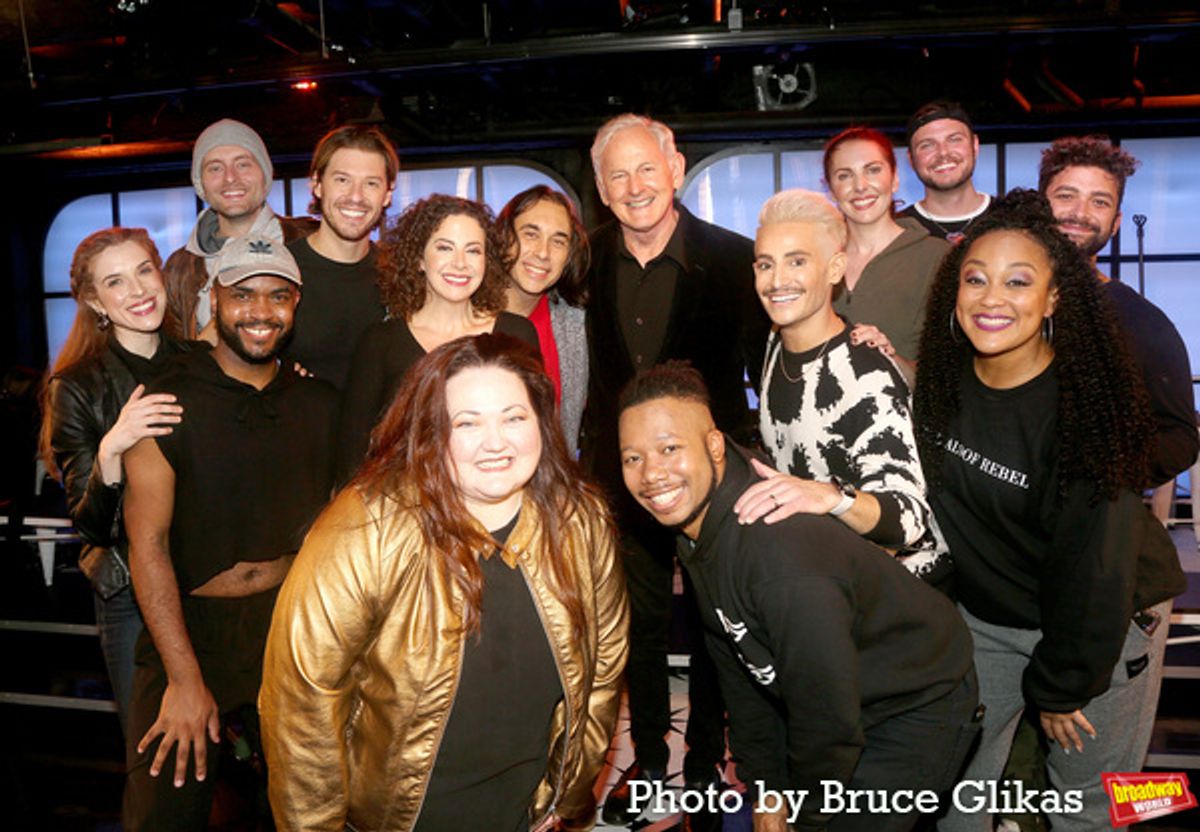 Victor Garber poses with Frankie Grande, Marla Mindelle, Constantine Rousouli, Kathy Deitch, Ryan Duncan, Alex Ellis, Courtney Bassett and Donnie Hammond  at 