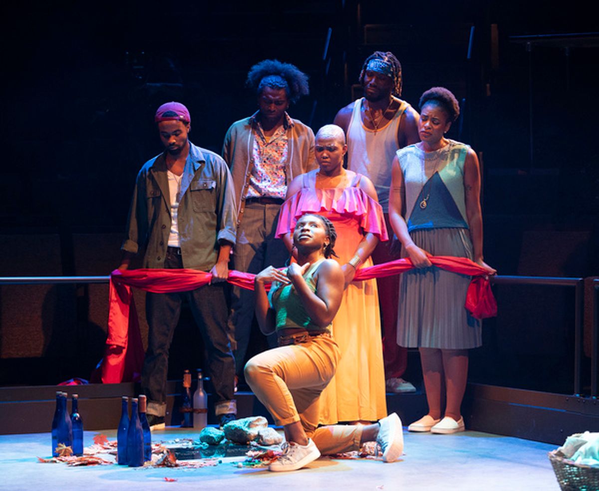 Sola Thompson with (back, l to r) DeMorris Burrows, Max Thomas, Alexis Ward, Sheldon D. Brown and Jessica Dean Turner  at 