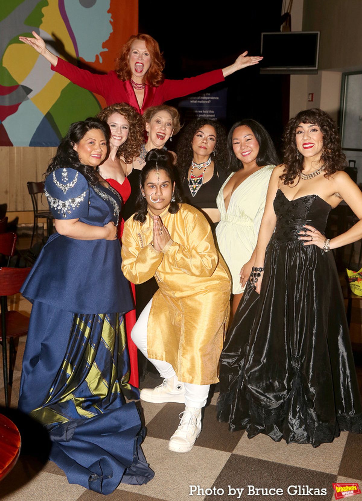 Lulu Picard, Eryn LeCroy, Carolee Carmello, Joanna, Sushma Saha, Brooke Simpson, Sara Porkalob and Mehry Eslaminia at 