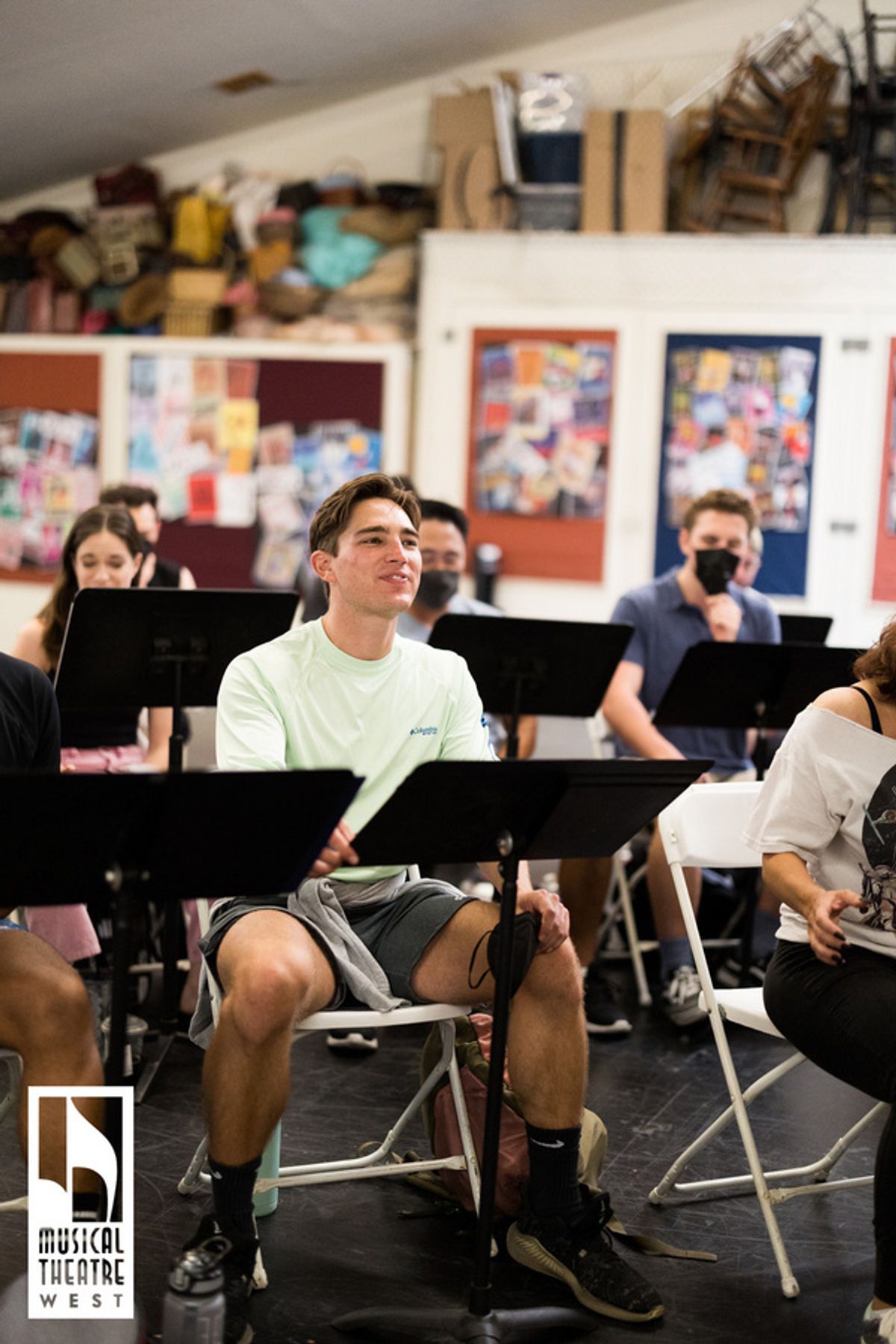 Brandon Keith Rogers (Henry) and cast at first rehearsal at Photos: First Look At Lesli Margherita and More In DAMN YANKEES At Musical Theatre West