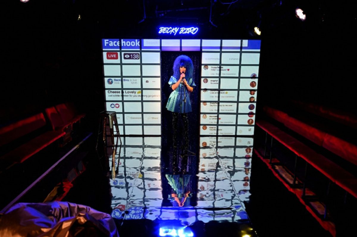 Gigi Zahir, aka Crayola the Queen at Photos: First Look at Gigi Zahir, Aka Crayola The Queen, As Becky Biro In FAME WHORE At The King's Head Theatre