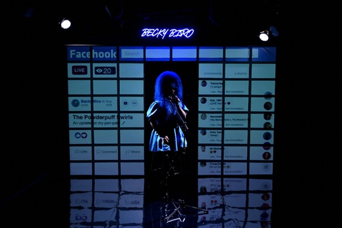 Gigi Zahir, aka Crayola the Queen at Photos: First Look at Gigi Zahir, Aka Crayola The Queen, As Becky Biro In FAME WHORE At The King's Head Theatre