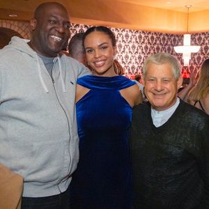Proud dad Eric Dortch, Haley Dortch (Fantine) and Cameron Mackintosh Photo