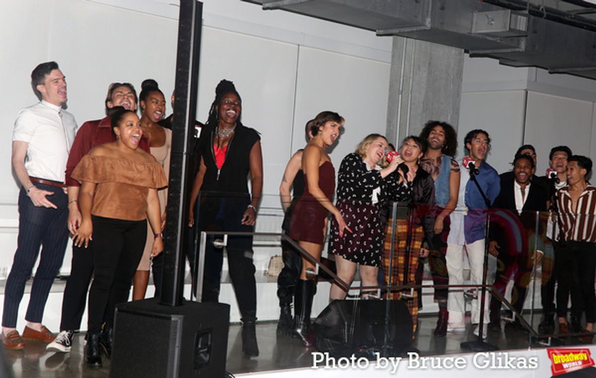 The Ensemble of '& Juliet' including Michael Iván Carrier, Nico DeJesus, Nicholas Edwards, Virgil Gadson, Bobby 'Pocket' Horner, Joomin Hwang, Megan Kane, Alaina Vi Maderal, Daniel J. Maldonado, Joe Moeller, Brittany Nicholas, Veronica Otim, Jasmine Rafael, Matt Raffy, Tiernan Tunnicliffe and Rachel Webb at 