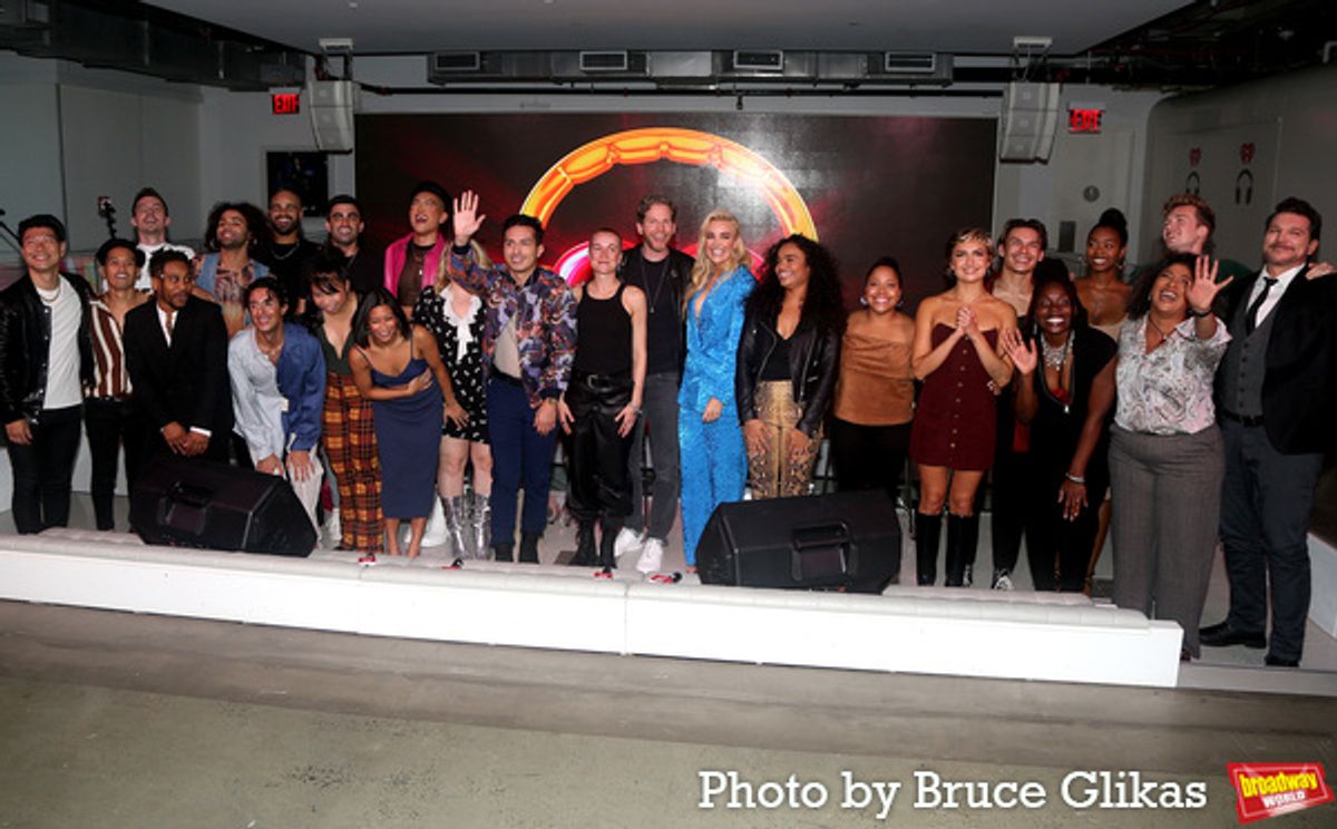 The Cast of '& Juliet' Michael Iván Carrier, Nico DeJesus, Nicholas Edwards, Virgil Gadson, Bobby 'Pocket' Horner, Joomin Hwang, Megan Kane, Alaina Vi Maderal, Daniel J. Maldonado, Joe Moeller, Brittany Nicholas, Veronica Otim, Jasmine Rafael, Matt Raffy, Tiernan Tunnicliffe, Rachel Webb, Lorna Courtney, Paulo Szot, Betsy Wolfe, Stark Sands, Justin David Sullivan, Melanie La Barrie, Ben Jackson Walker and Philippe Arroyo at 