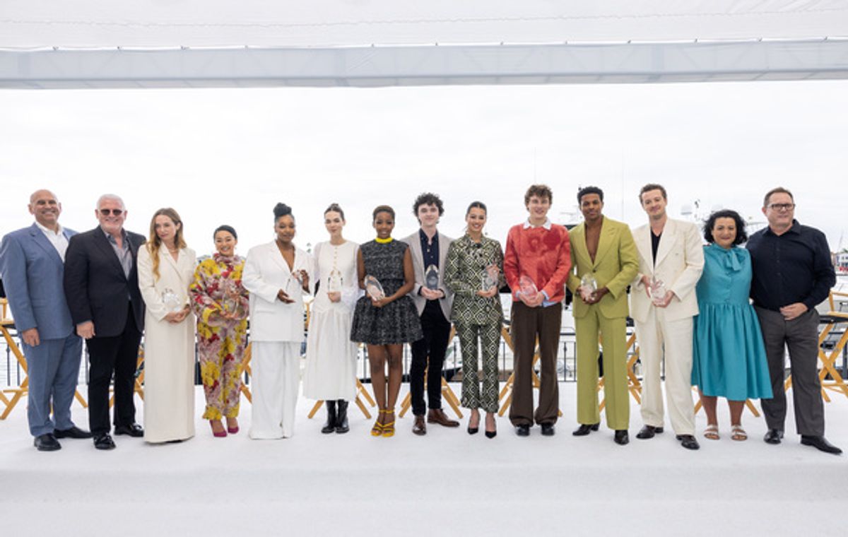 Newport Beach Film Festival Co-founder & CEO Gregg Schwenk, Visit Newport Beach President & CEO Gary C. Sherwin, Kerry Condon, Stephanie Hsu, Christina Jackson, Ximena Lamadrid, Thuso Mbedu, Zen McGrath, Amber Midthunder, Sam Nivola, Jeremy Pope, Joseph Quinn, Variety Deputy Awards and Features Editor Jenelle Riley, and Newport Beach Film Festival Co-founder & Director of Marketing Todd Quartararo  at 