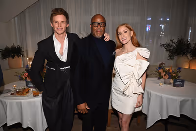 Eddie Redmayne, Daniel Baldwin and Jessica Chastain Photo