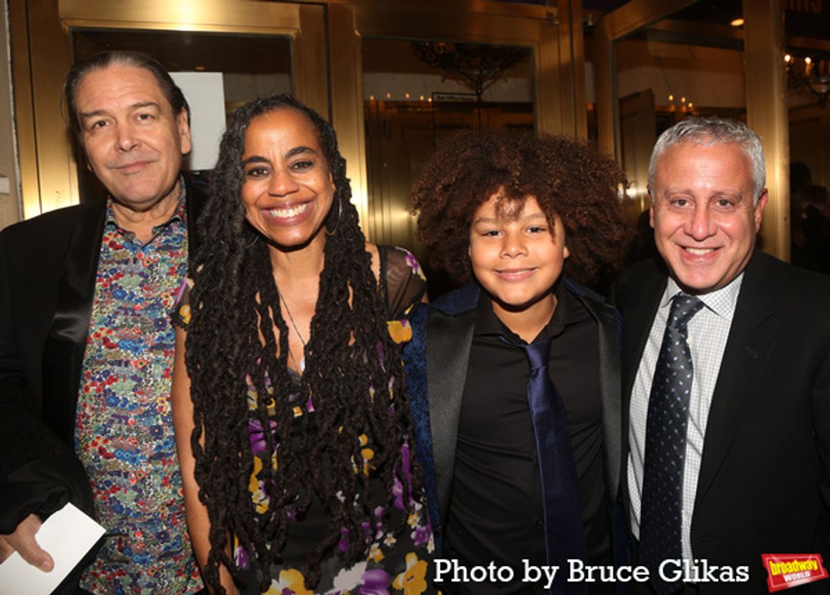 Christian Konopka, wife Playwright Suzan-Lori Parks, son Durham and Producer David Stone at 