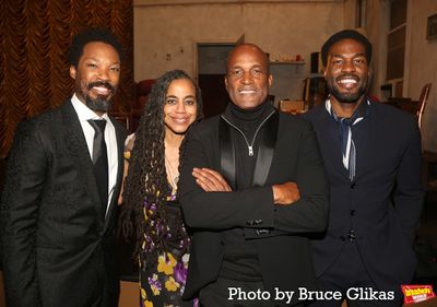 Corey Hawkins, Playwright Suzan-Lori Parks, Director Kenny Leon and Yahya Abdul-Matee Photo