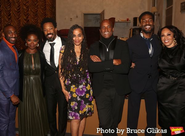 Producer Rashad V Chambers, Producer La Chanze, Corey Hawkins, Playwright Suzan-Lori  Photo