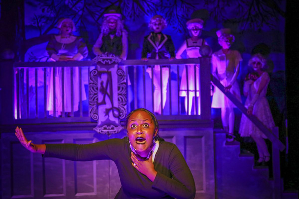 Wednesday (Brooke Hussey) with the Ancestors  Photo Credit: Fawn Nocera Photography at Photos: The MAC Players Presents THE ADDAMS FAMILY this Halloween Weekend