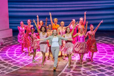 Meg Hateley with the cast  Photo