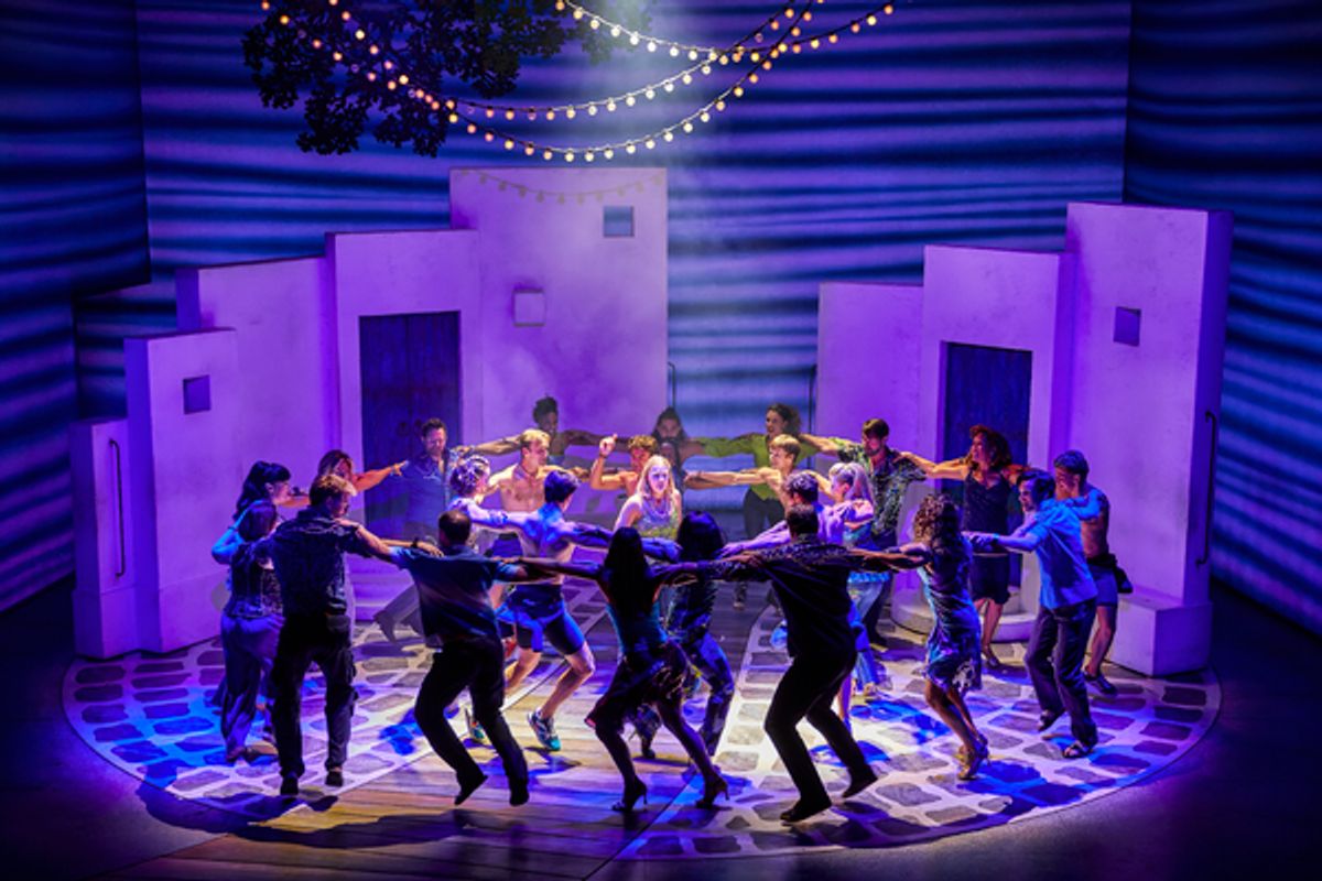 The cast at Photos: First Look at the New Cast of MAMMA MIA! in the West End