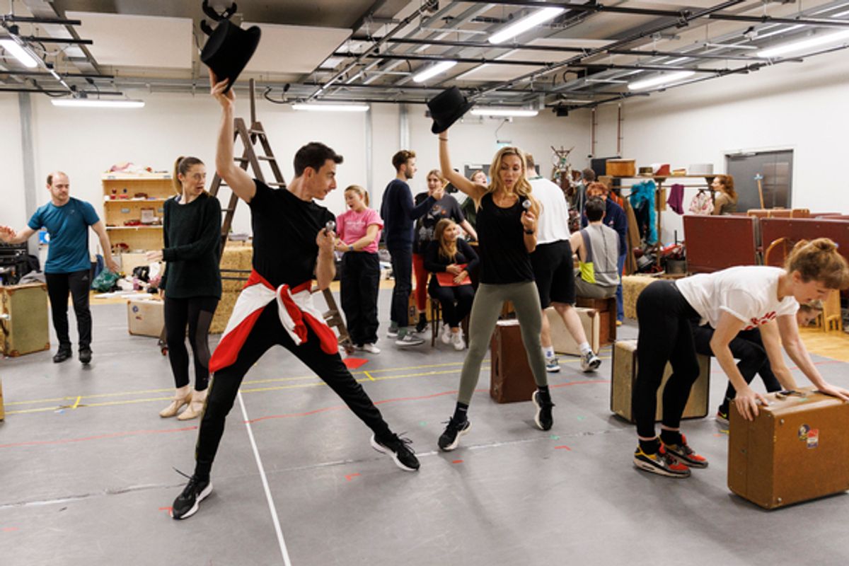 Company at Photos: Inside Rehearsal For the UK Tour of WHITE CHRISTMAS