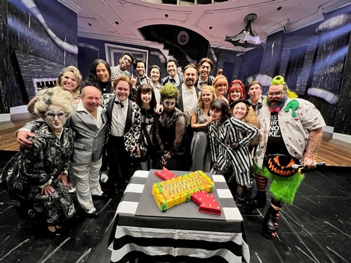 Cast of Beetlejuice with Andrew Fuller at 