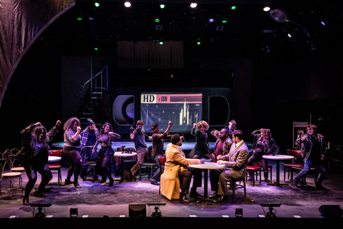 The cast at Photos: First Look at RENT at Porchlight Music Theatre