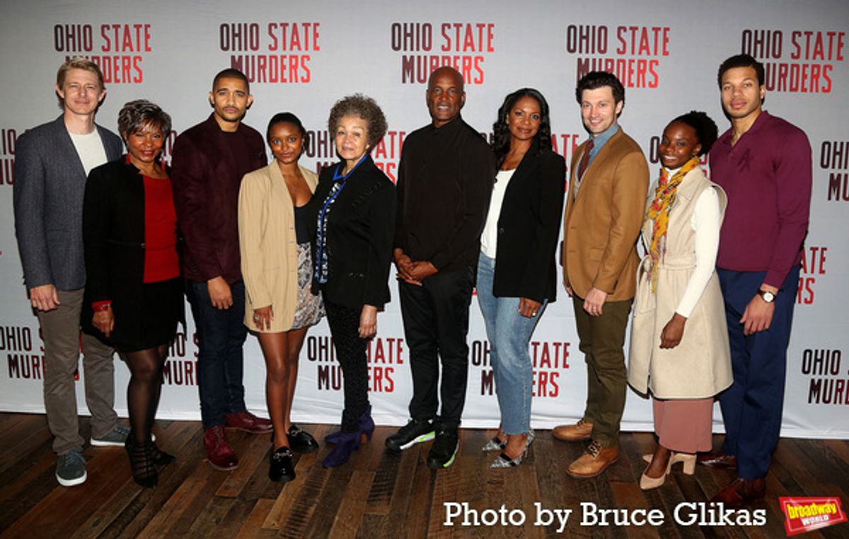 Christian Pedersen, Gayle Samuels, Brett Diggs, Brooke Gardner, Lizan Mitchell, Director Kenny Leon, Audra McDonald, Bryce Pinkham, Abigail Stephenson and Mister Fitzgerald at 