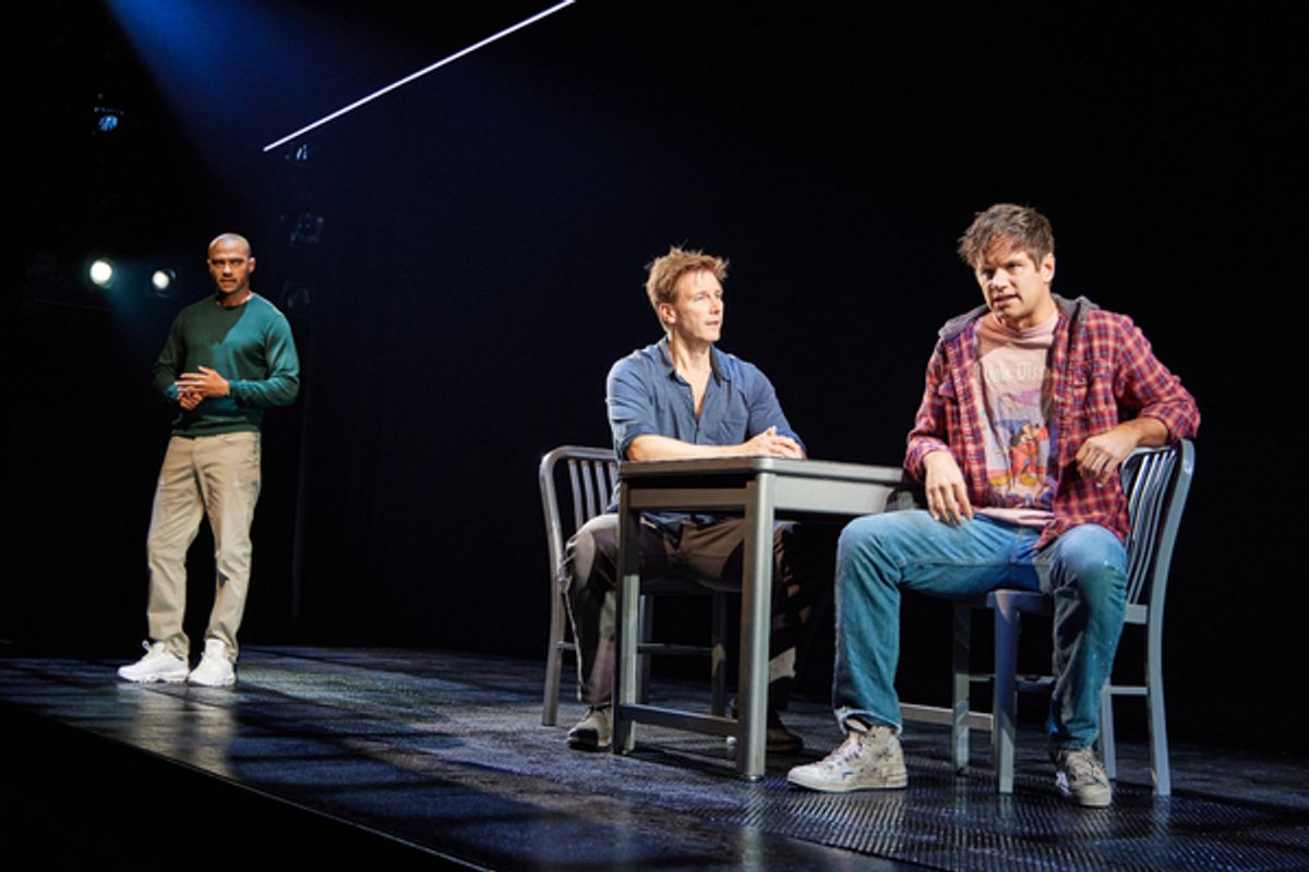 Jesse Williams, Bill Heck, and Michael Oberholtzer in Take Me Out at 