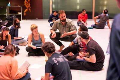 Max Webster and members of the company  Photo
